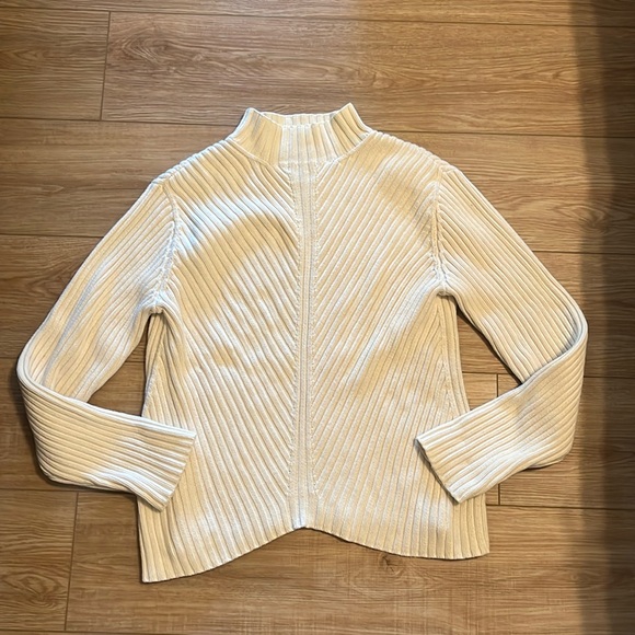 Vintage Ralph Ralph Lauren cream cotton ribbed sweater - Picture 1 of 8